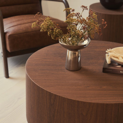 Luciana - Table basse ronde en bois foncé