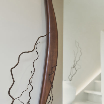 Arcurva - Grand miroir irrégulier en bois foncé pleine longueur 170cm x 85cm