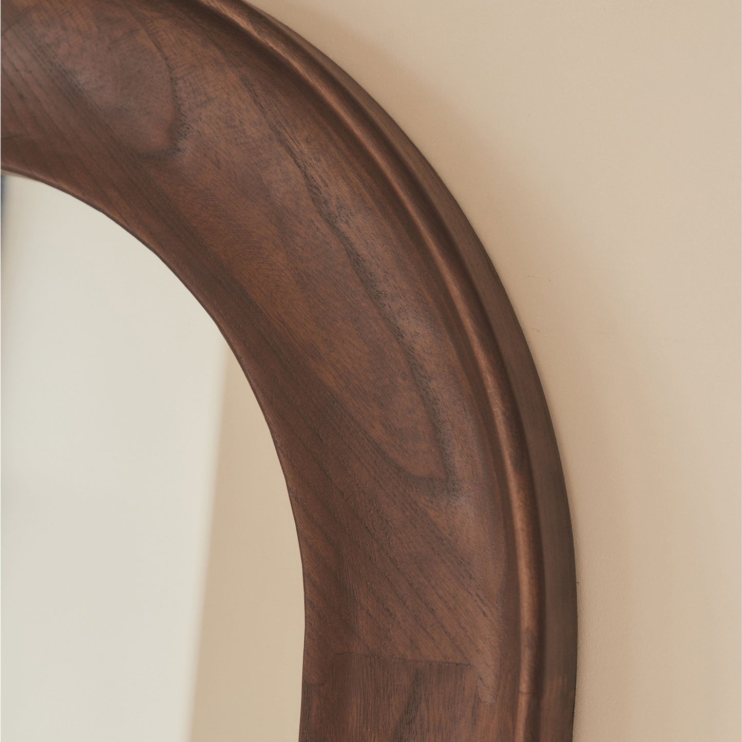 Porta - Miroir Grand Format Arqué en Bois Foncé 180cm x 70cm