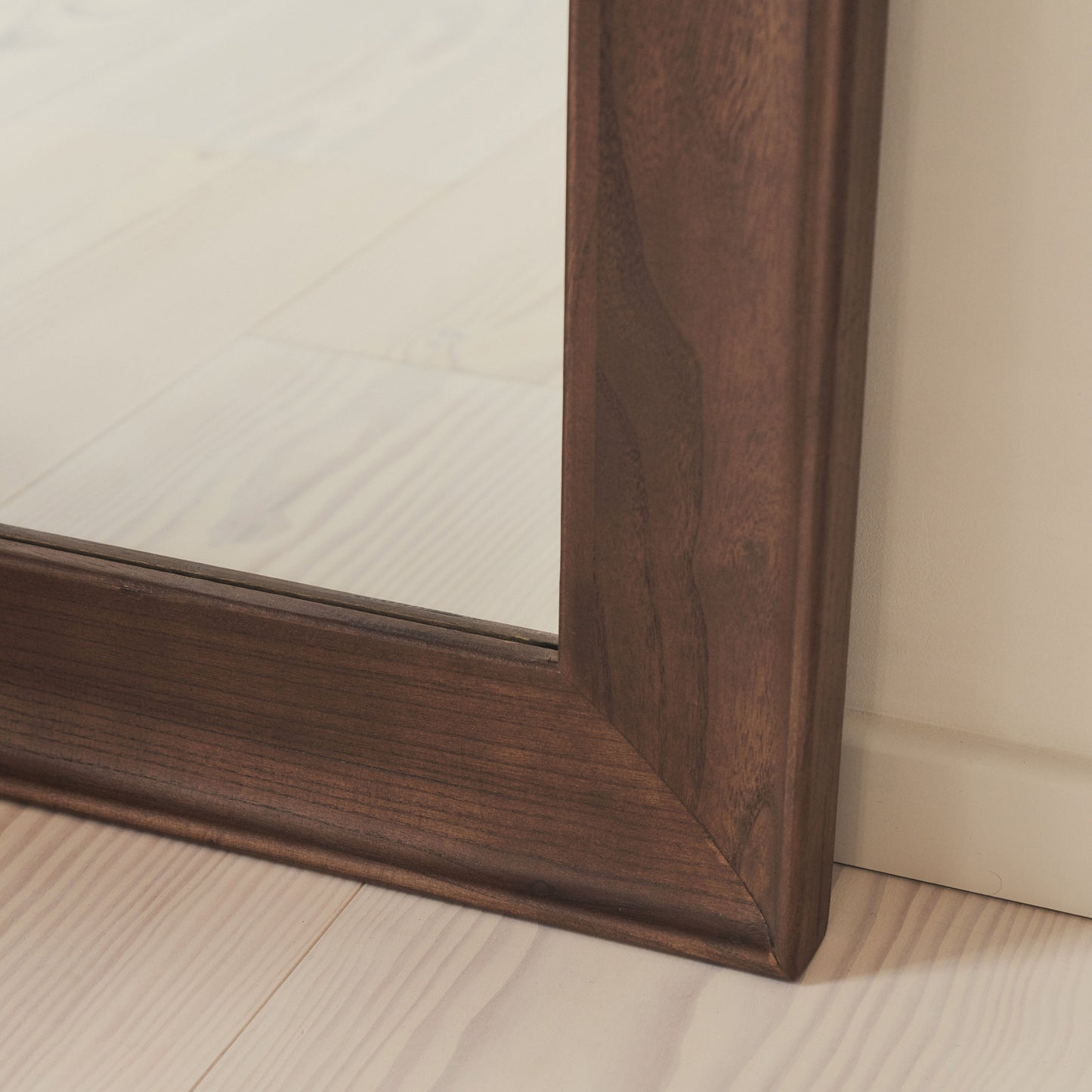 Porta - Grand miroir arqué en bois foncé pleine longueur 180cm x 90cm