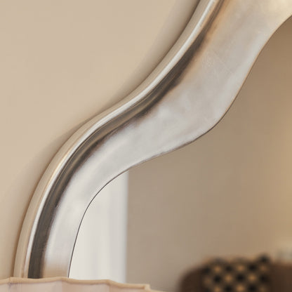 Riva - Miroir irrégulier en forme d'étang brossé chrome 98cm x 89cm
