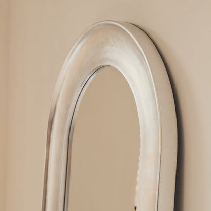 Porta - Miroir grand format arqué brossé chrome 180cm x 70cm