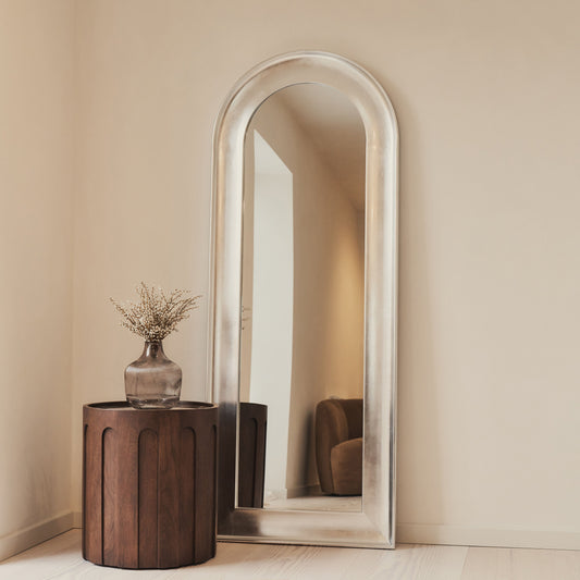 Porta - Miroir grand format arqué brossé chrome 180cm x 70cm
