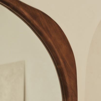 Arcurva - Miroir irrégulier extra grand pleine longueur en bois foncé 190cm x 120cm