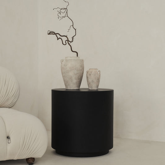 Angelo - Table d'Appoint Ronde Minimaliste Onyx