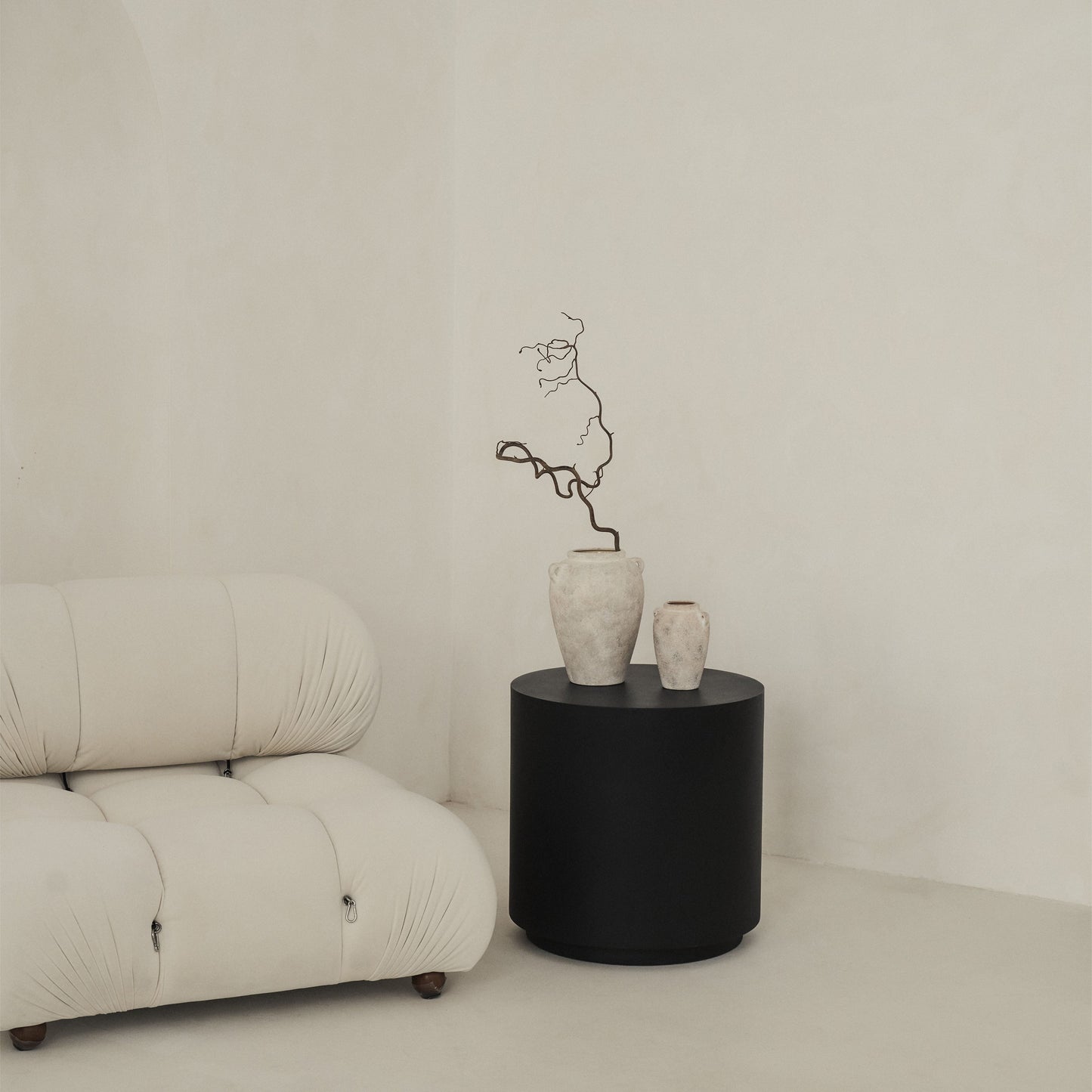 Angelo - Table d'Appoint Ronde Minimaliste Onyx