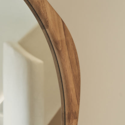 Arcurva - Miroir irrégulier extra grand pleine longueur en bois clair 190cm x 120cm