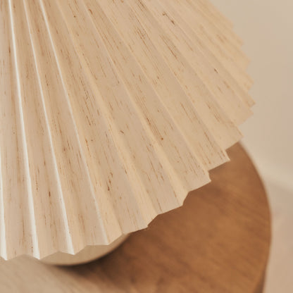 Corsica - Lampe de Table en Céramique Pierre avec Abat-jour Plissé