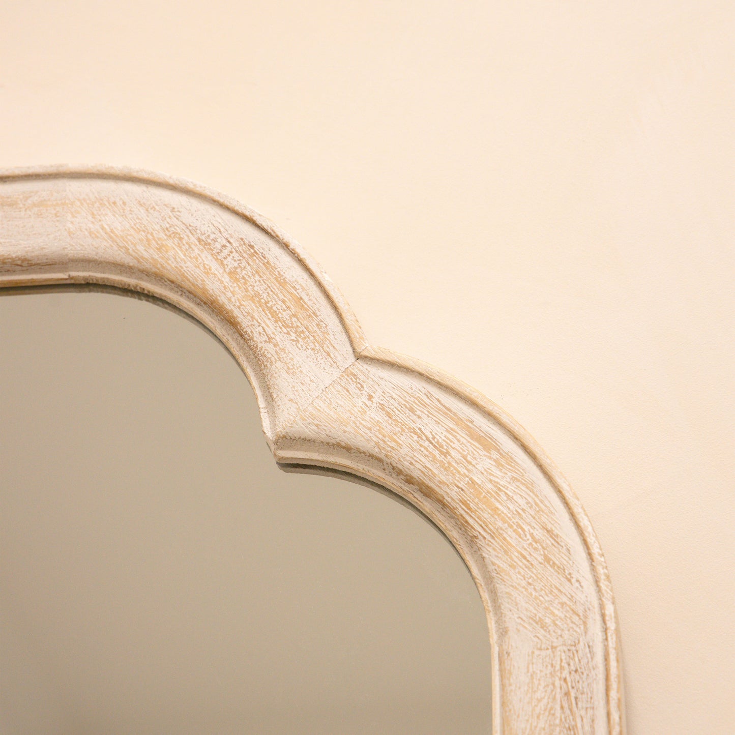 Elena - Miroir Arqué en Bois Blanchi Pleine Longueur 170cm x 75cm