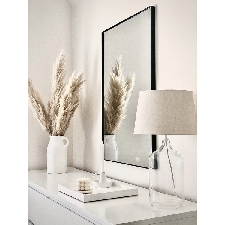 Theo - Miroir Mural Rectangulaire Métal Noir 90cm x 60cm