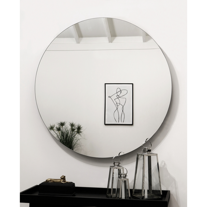 Edge - Grand miroir mural rond sans cadre 90cm x 90cm