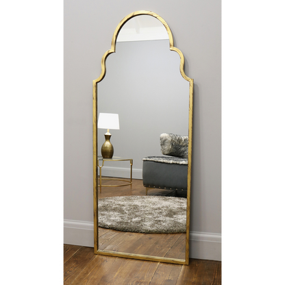 Algiers - Grand miroir métallique doré arche pleine longueur 150cm x 60cm