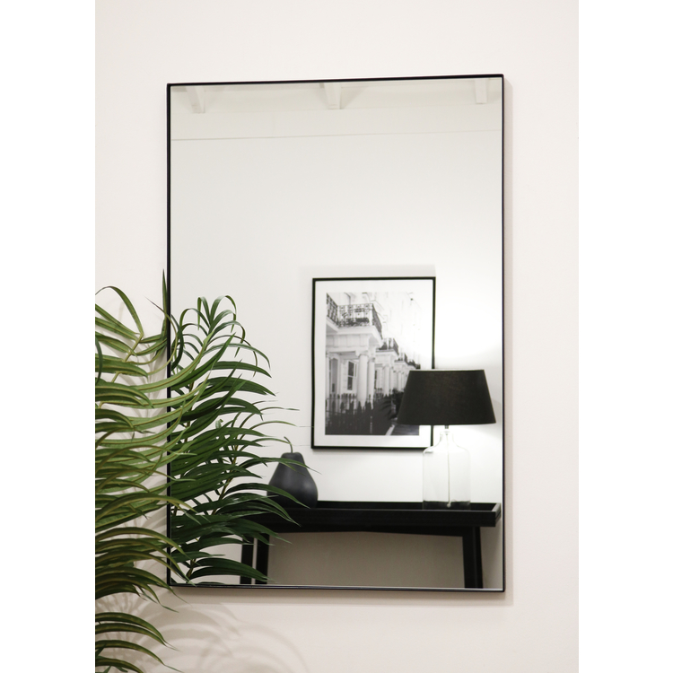 Theo - Miroir Mural Rectangulaire Métal Noir 90cm x 60cm