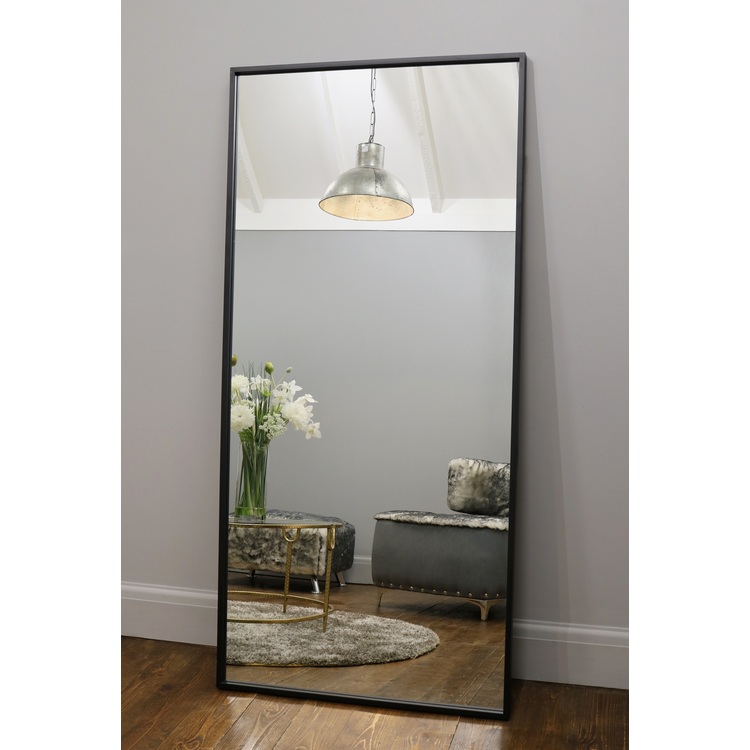 Islington - Miroir Industriel Métallique Noir Pleine Longueur 170cm x 80cm