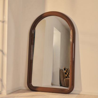 Obsidienne - Miroir Extra Large Arqué Pleine Longueur Chocolat Brillant 200cm x 120cm