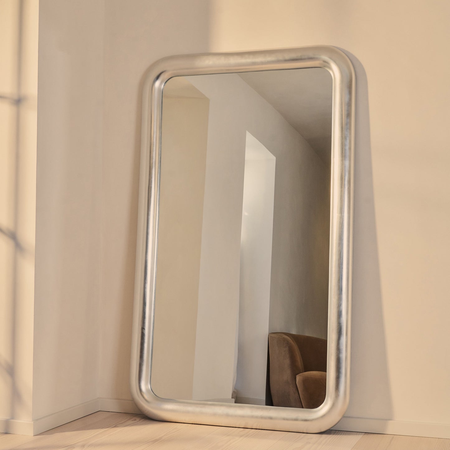 Obsidian - Miroir Rectangulaire Extra Large Brossé Chrome Pleine Longueur 200cm x 120cm