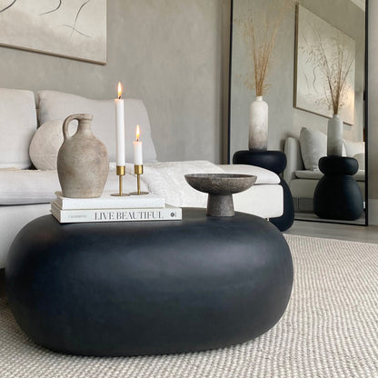Zola - Table basse galet onyx minimaliste grande
