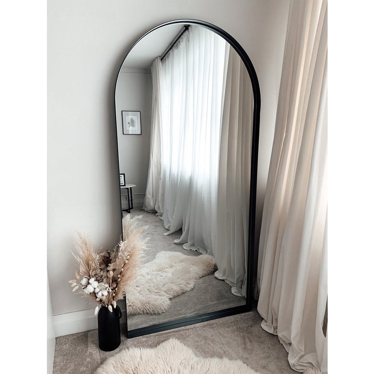 Arcus - Miroir Métallique Noir Grand Arqué Pleine Longueur 170cm x 80cm