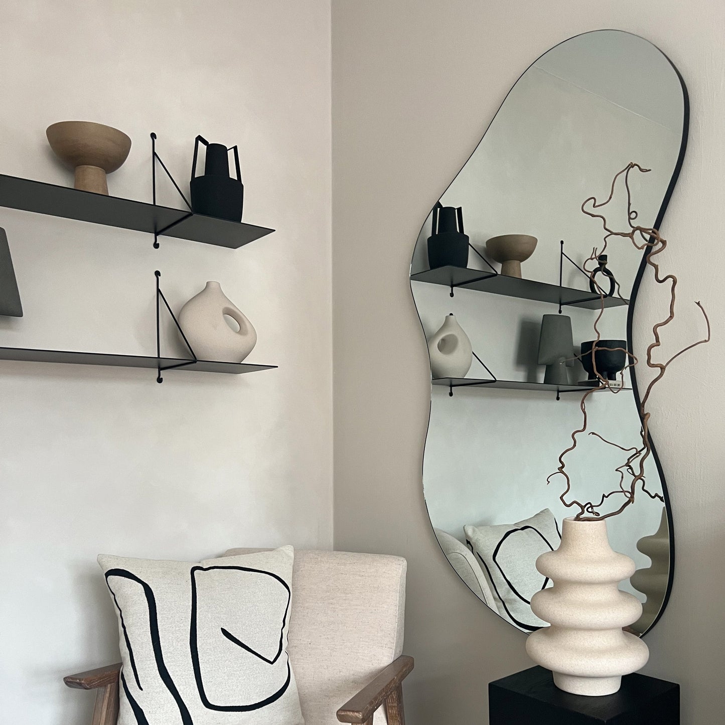 Edge - Grand Miroir d'Étang Sans Cadre Irregulier 120cm x 70cm
