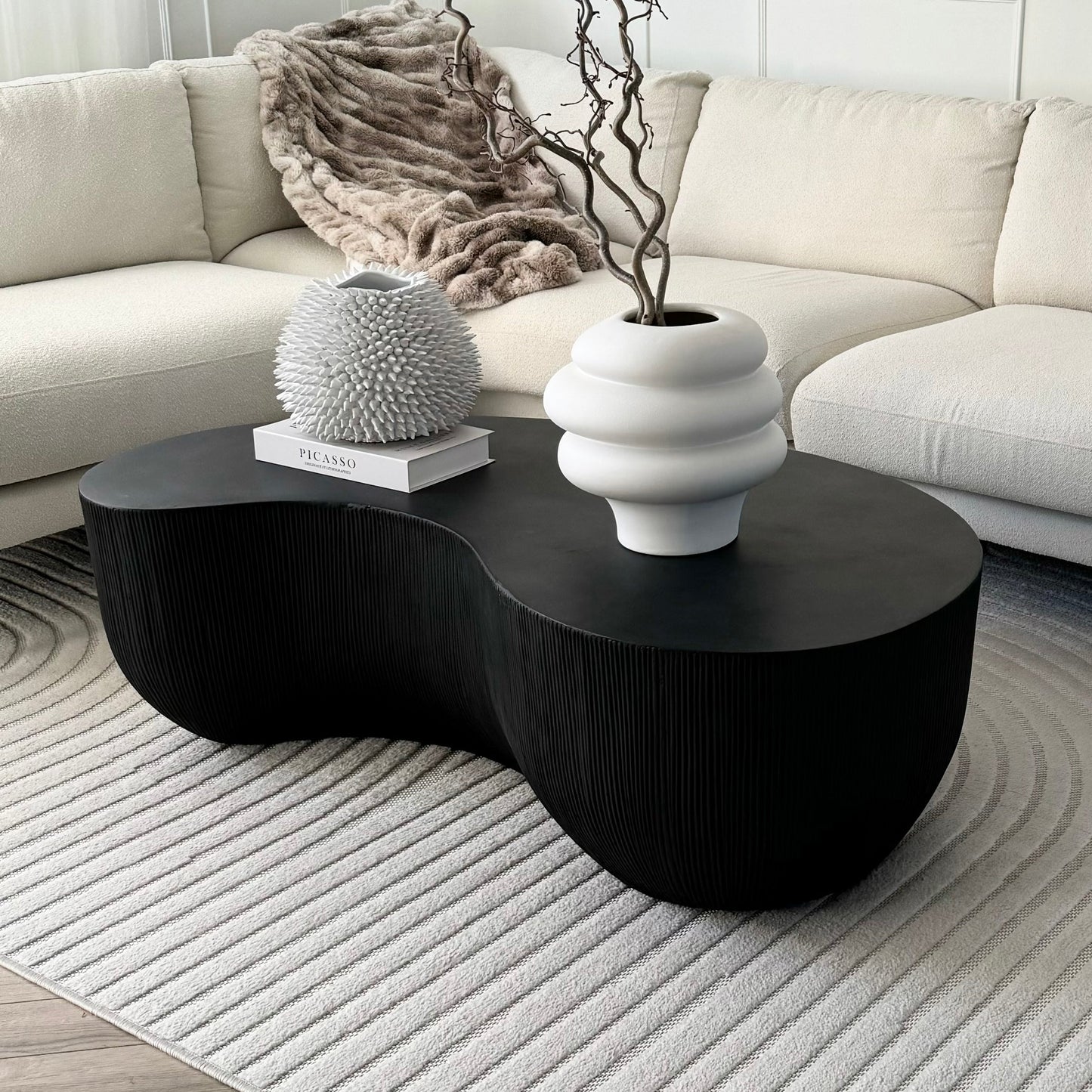 Leonardo - Grande Table Basse Minimaliste Forme Onyx