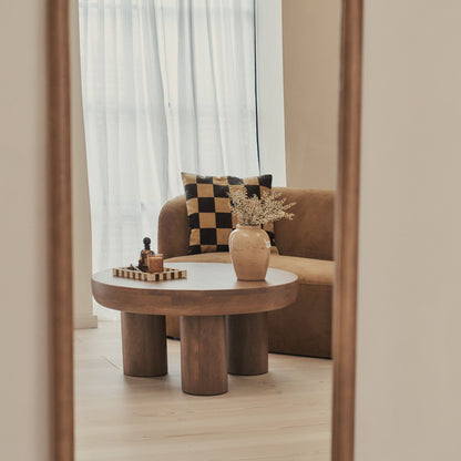 Amora - Miroir en bois chaud grand format plein pied arche 172cm x 60cm