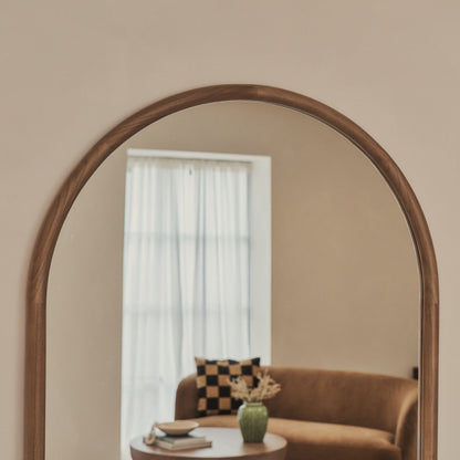 Amora - Miroir en bois chaud extra grand, plein pied, arche, 190 cm x 100 cm